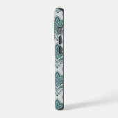 Modern Teal Nordic Damask iPhone Hoesje (Linkerkant)