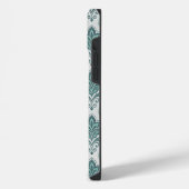 Modern Teal Nordic Damask iPhone Hoesje (Linkerkant)