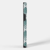 Modern Teal Nordic Damask iPhone Hoesje (Rechterkant)