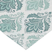 Modern Teal Nordic Damask Korte Tafelloper (Hoek)
