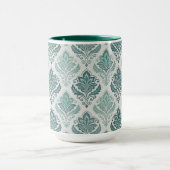 Modern Teal Nordic Damask Mok (Midden)