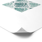 Modern Teal Nordic Damask Poster (Hoek)