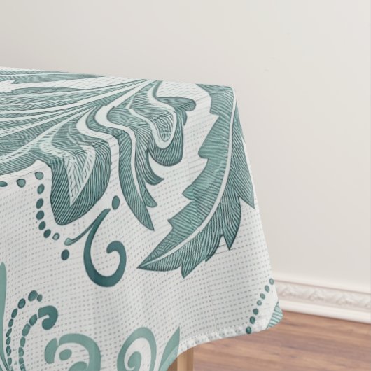 Modern Teal Nordic Damask Tafelkleed (Voorbeeld)