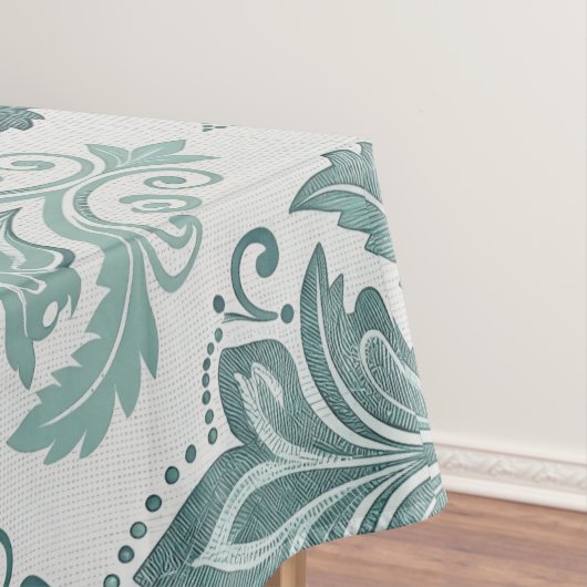 Modern Teal Nordic Damask Tafelkleed (Voorbeeld)