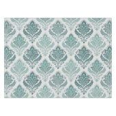 Modern Teal Nordic Damask Tafelkleed (Voorkant (Horizontaal))