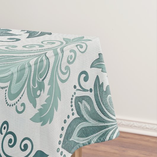 Modern Teal Nordic Damask Tafelkleed (Voorbeeld)