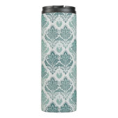Modern Teal Nordic Damask Thermosbeker (Achterkant)
