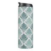 Modern Teal Nordic Damask Thermosbeker (Geroteerd rechts)