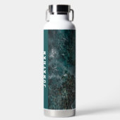 Modern Teal Ocean Waves Aerial Personalized Waterfles (Voorkant)