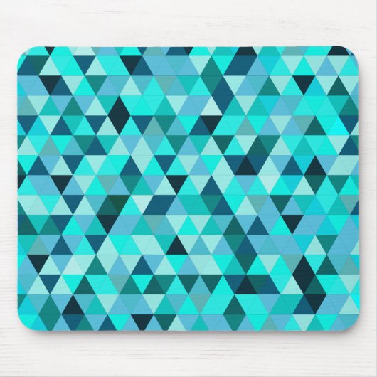 Modern Teal Turquoise Geometric Triangles Pattern Muismat (Voorkant)