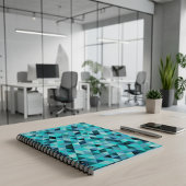 Modern Teal Turquoise Geometric Triangles Pattern Notitieboek
