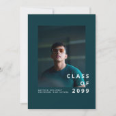 Modern Teal Typography Graduation Announcement Kaart (Voorkant)