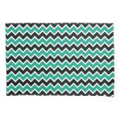 Modern Teal Zwart Chevron Patroon Kussensloop (Voorkant)