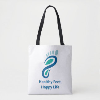 Modern Tealblauw Podiatrie Voetverzorging Logo Zak Tote Bag