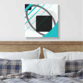 Modern Tealgrijs Zwart Wit - Ingepakt Canvas Afdruk (Insitu (Slaapkamer))
