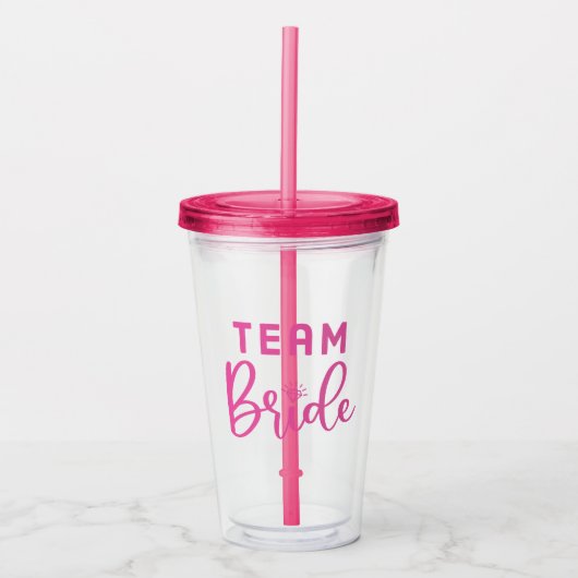 Modern Team Bruid Bachelorette Acryl Drinkbeker (Voorkant)