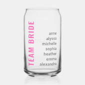 Modern Team Bruid Bruidsfeest Cadeau Blikvorm Glas (Voorkant)