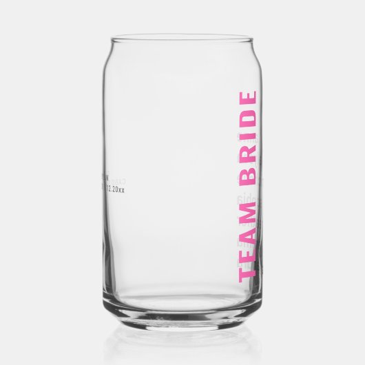Modern Team Bruid Party Gift Blikvorm Glas (Rechts)