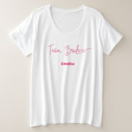 Modern team bruid Roze Hart bruidsmeisje bruids Grote Maat T-shirt
