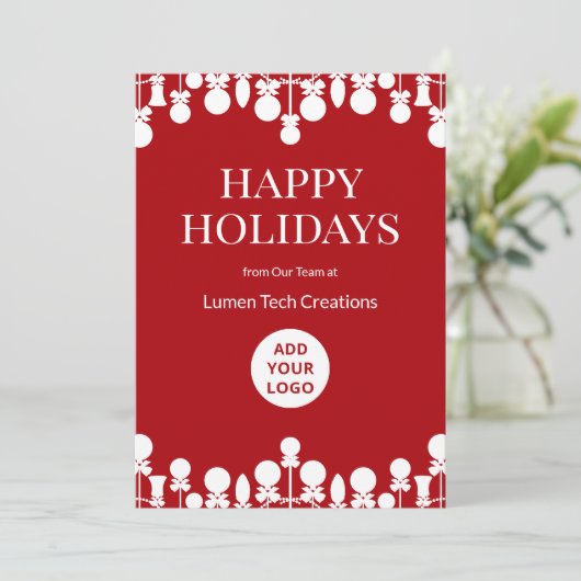 Modern Team Holiday Kaart | Uw Logo hier (Staand voorkant)