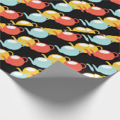 Modern Teapots Pattern Cadeaupapier (Hoek)