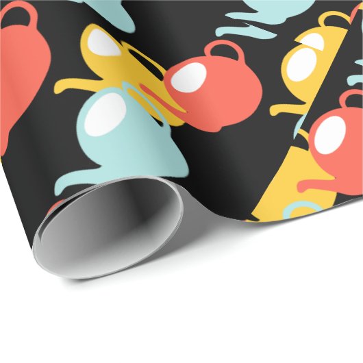 Modern Teapots Pattern Cadeaupapier (Rol Hoek)