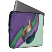 Modern Teardrop Wave Purple Green Copper Laptop Sleeve (Voorkant Rechts)