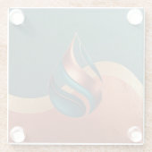 Modern Teardrop Wave Teal Copper Gold Glazen Onderzetter (Achterkant)