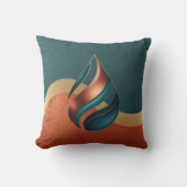Modern Teardrop Wave Teal Copper Gold Kussen (Voorkant)