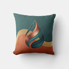 Modern Teardrop Wave Teal Copper Gold Kussen