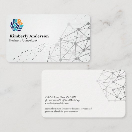 Modern Tech Energy Logo | Networking Geometric Visitekaartje (Voorkant / Achterkant)