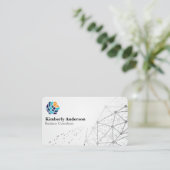 Modern Tech Energy Logo | Networking Geometric Visitekaartje (Staand voorkant)