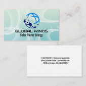 Modern Tech Globe Logo | Zonne-winden achtergrond Visitekaartje (Voorkant / Achterkant)
