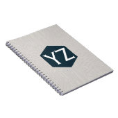 Modern Tech Grid Beige Notitieboek (Rechterzijde)