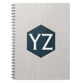 Modern Tech Grid Beige Notitieboek (Voorkant)