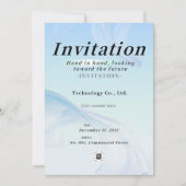 Modern Tech Light Blue Corporate Gala Invitation – Kaart (Voorkant)