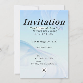 Modern Tech Light Blue Corporate Gala Invitation – Kaart
