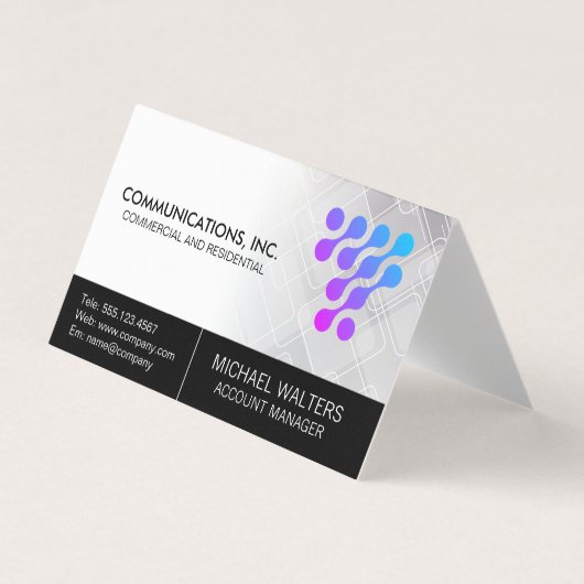 Modern Tech Logo | Communicatie Start Up Visitekaartje (Voorkant)