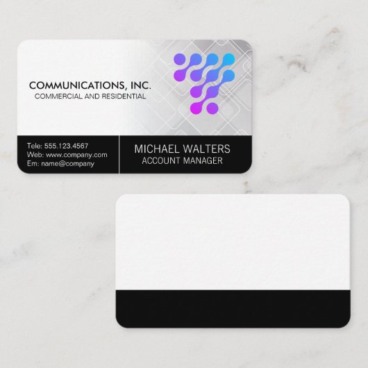 Modern Tech Logo | Communications Start Up Visitekaartje (Voorkant / Achterkant)