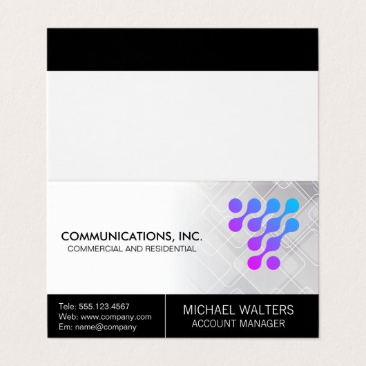 Modern Tech Logo | Communications Start Up Visitekaartje (Buitenkant ongevouwen)