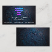 Modern Tech Logo Microchip Visitekaartje (Voorkant / Achterkant)