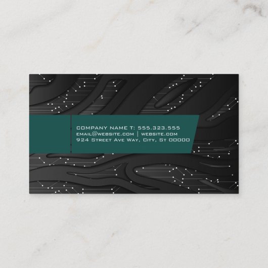 Modern Tech-logo | Technologie Achtergrond Visitekaartje (Achterkant)