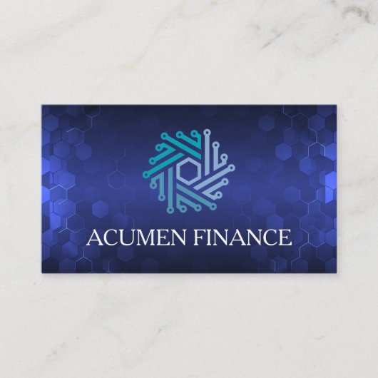 Modern Tech Microchip Nodes Logo Visitekaartje (Voorkant)