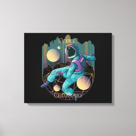 Modern Techno Astronaut Illustratie Canvas Afdruk (Voorkant)