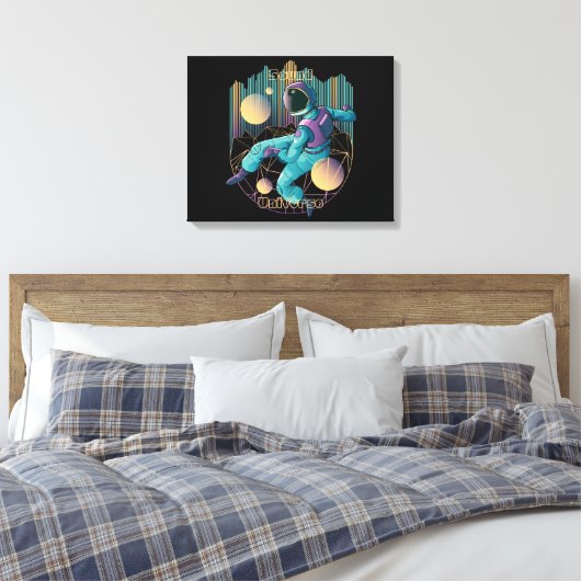 Modern Techno Astronaut Illustratie Canvas Afdruk (Insitu (Slaapkamer))