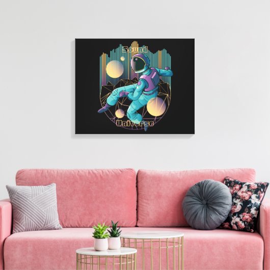 Modern Techno Astronaut Illustratie Canvas Afdruk (Insitu (Woonkamer))