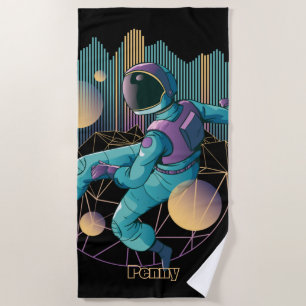 Modern Techno Astronaut Illustratie Strandlaken