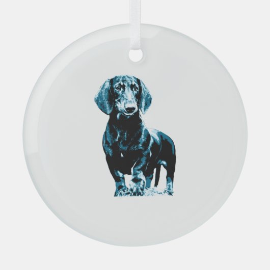 Modern teckel ontwerp glas ornament (Voorkant)