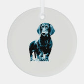 Modern teckel ontwerp glas ornament (Achterkant)