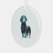 Modern teckel ontwerp glas ornament (Voorkant links)